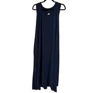 Lane Bryant Dress Womens Size 18/20 Blue Sleeveless Tie Back Crewneck Midi (2)
